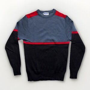Vintage Meister Sweater Ski Colorblock Apres Ski Wool Black 70s 80s Gaper Mens M